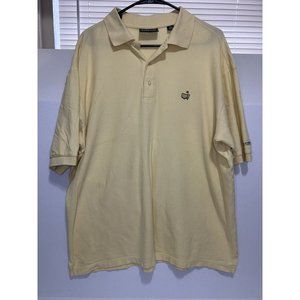 Vintage Masters Collection Polo Shirt Mens Large Yellow Short Sleeve Golf
